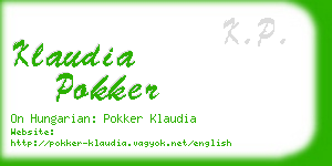 klaudia pokker business card